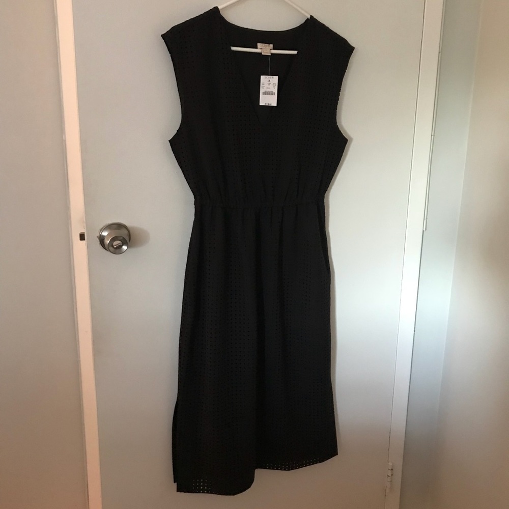 J Crew sleeveless black dress
